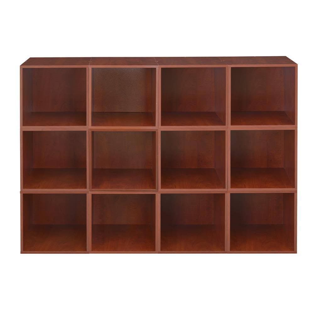 Cherry Wood 12-Cube Storage Organizer M181942