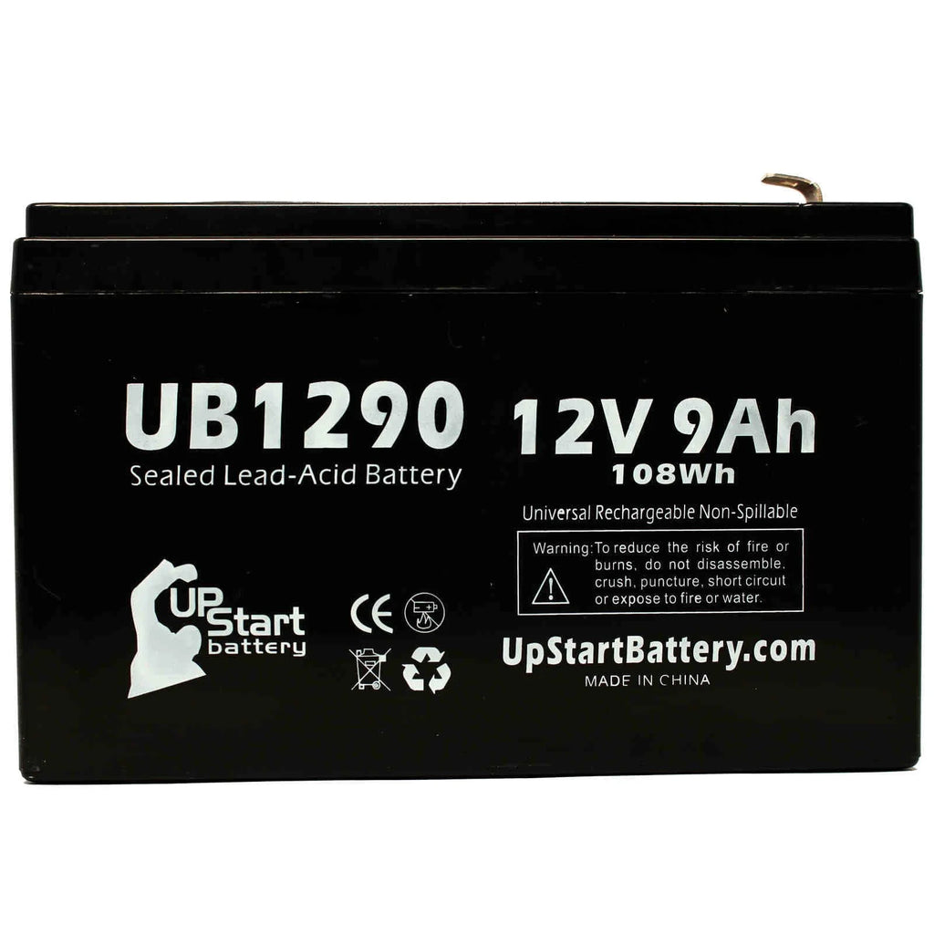 3x Pack Replacement Sealed Lead Acid Battery (12V, 9Ah, 9000mAh, F1 Terminal, AGM, SLA) with 6 F1 to F2 Terminal Adapters D6301