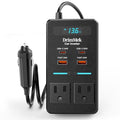 Car Power Inverter 12V to 110V AC with LCD Display 65W USB-C P186