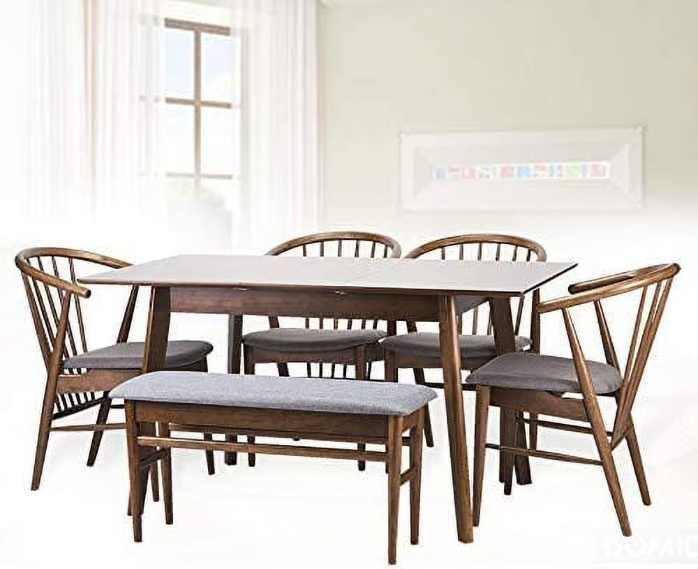 Solid Wood Dining Room Set of 6 with Padded Seat B172