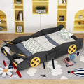 Twin Size Wood Platform Bed Frame with Storage and Wheels M633973
