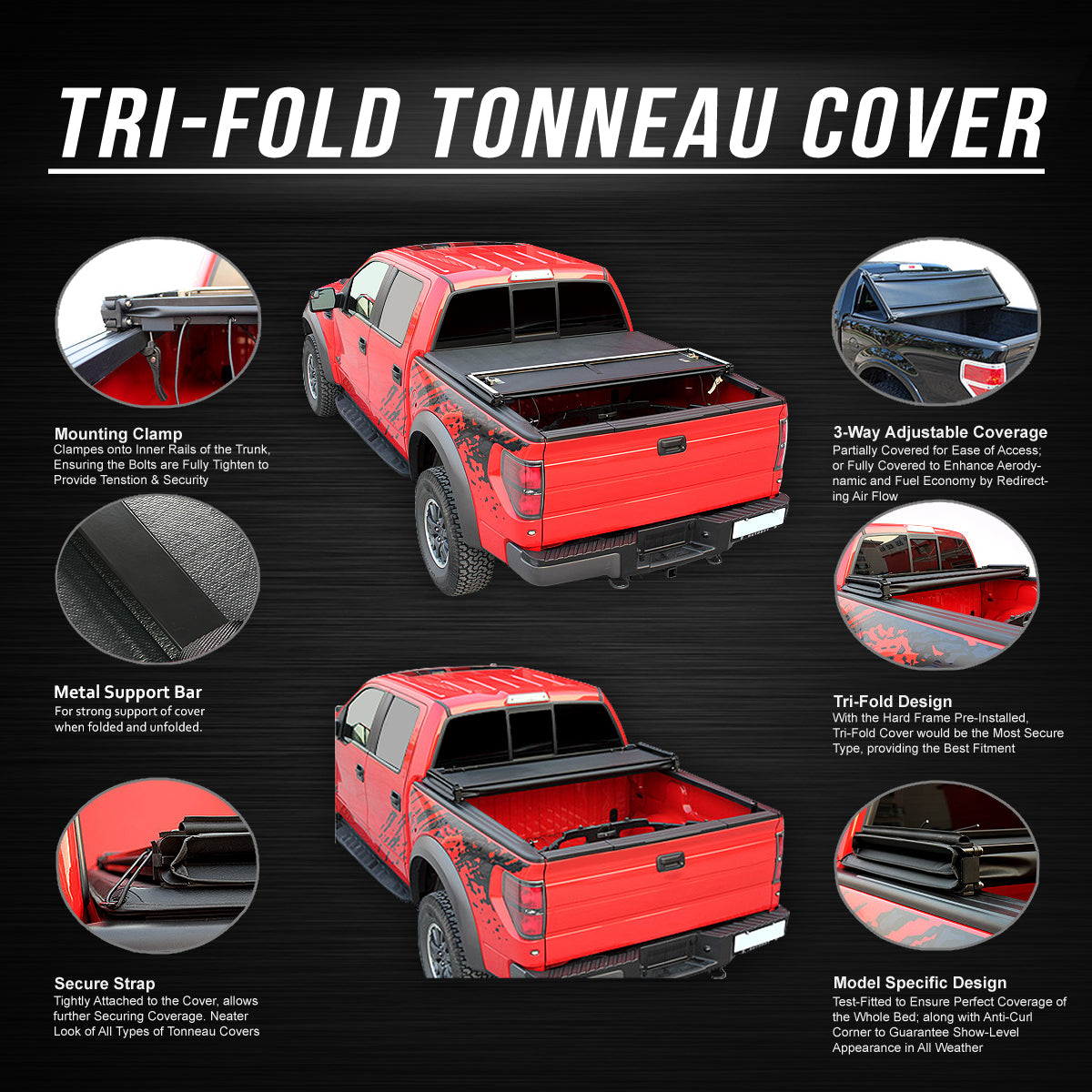 Tri Fold Soft Top Tonneau Cover Q72467