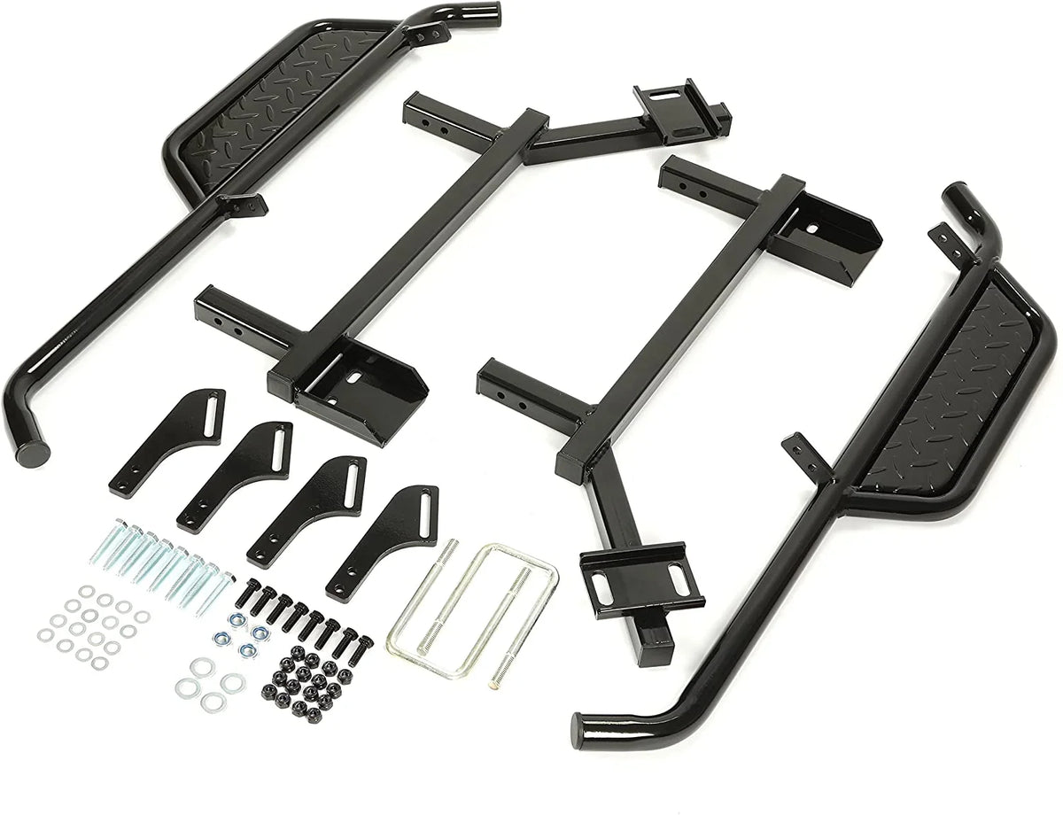 Black Steel Nerf Bars Step Down Kit O821