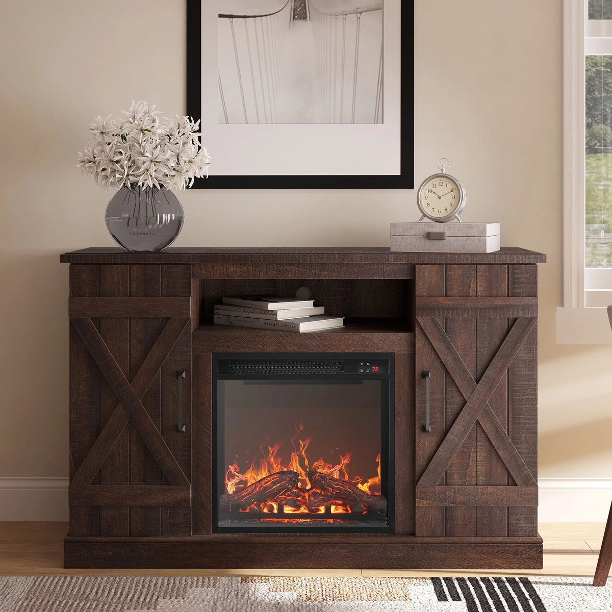 47" TV Stand with 18" Fireplace O30577