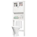 White Over the Toilet Storage Cabinet with Double Doors L885
