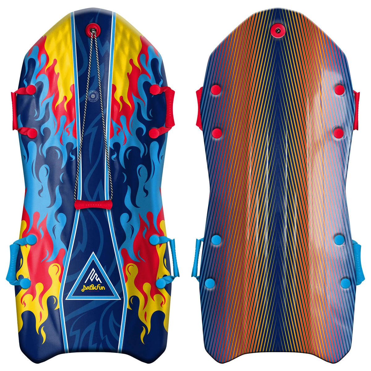 Blue Foam Snow Sled with Sound Effect 2-Pack with Tow Rope and Handles L88418