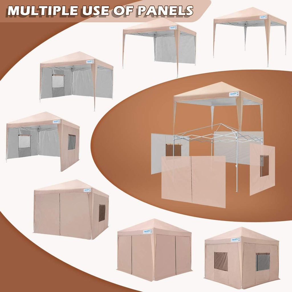 8x8 EZ Pop Up Canopy Tent with 4 Sidewalls, Mesh Windows & Wheeled Bag W24094