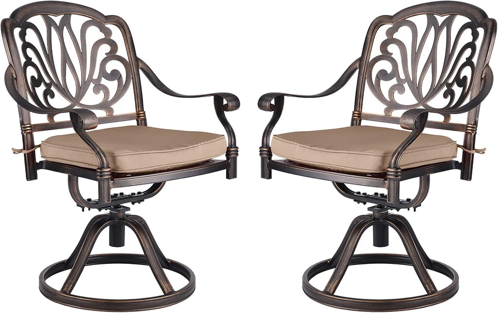 2 Piece Cast Aluminum Bistro Dining Chair Set R16532