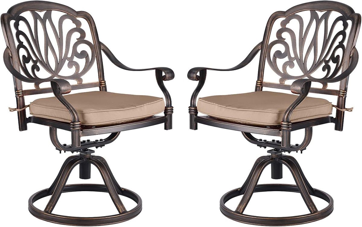 2 Piece Cast Aluminum Bistro Dining Chair Set R16532