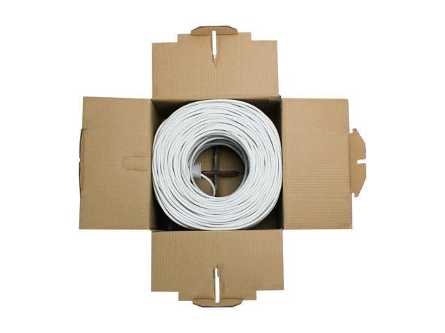 Cat6 Bulk Network Cable Ethernet UTP CCA 500 ft White E539956