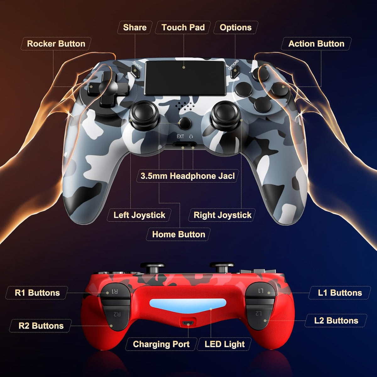 2 Pack Wireless Controller for PS4 W655219