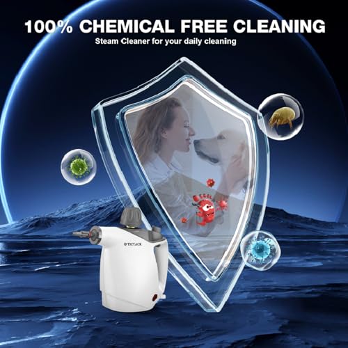 Handheld Steam Cleaner with 16 PCS Accessory & Safety Lock, 500ML White T168