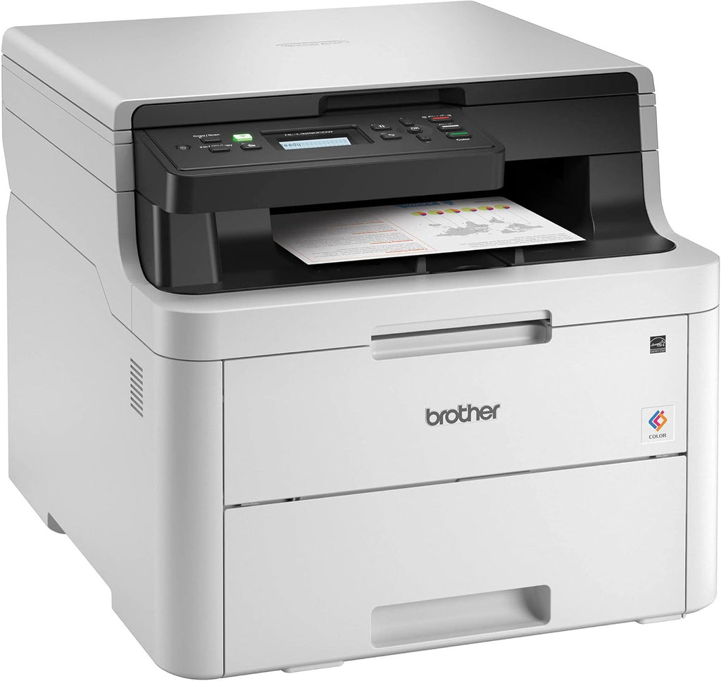 Compact Digital LED Color All-in-One Printer with Flatbed Copy & Scan, Wireless Duplex Printing J7738