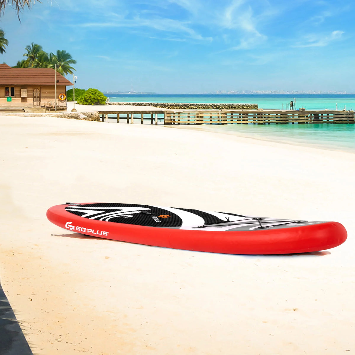11' Inflatable Stand Up Paddle Board with Bag Paddle Pump Red K423