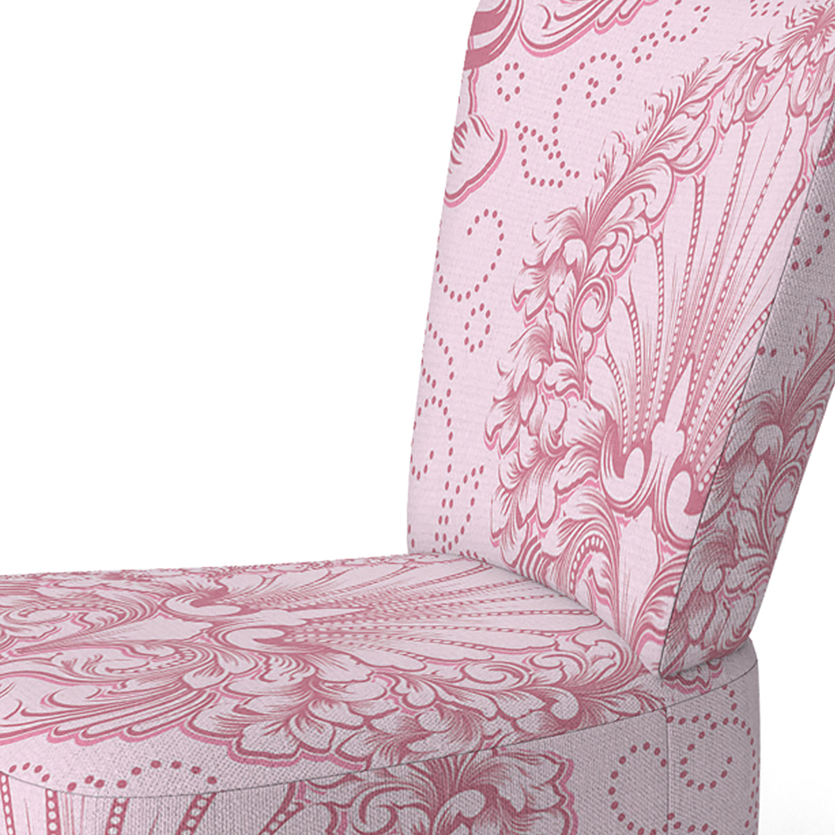 Pink Damask Upholstered Accent Chair and Arm Chair Z379069
