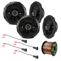4x 6.5" 240 Watt 2-Way Coaxial Speakers, Speaker Harness, 16 Gauge 50 Foot Speaker Wire V8849