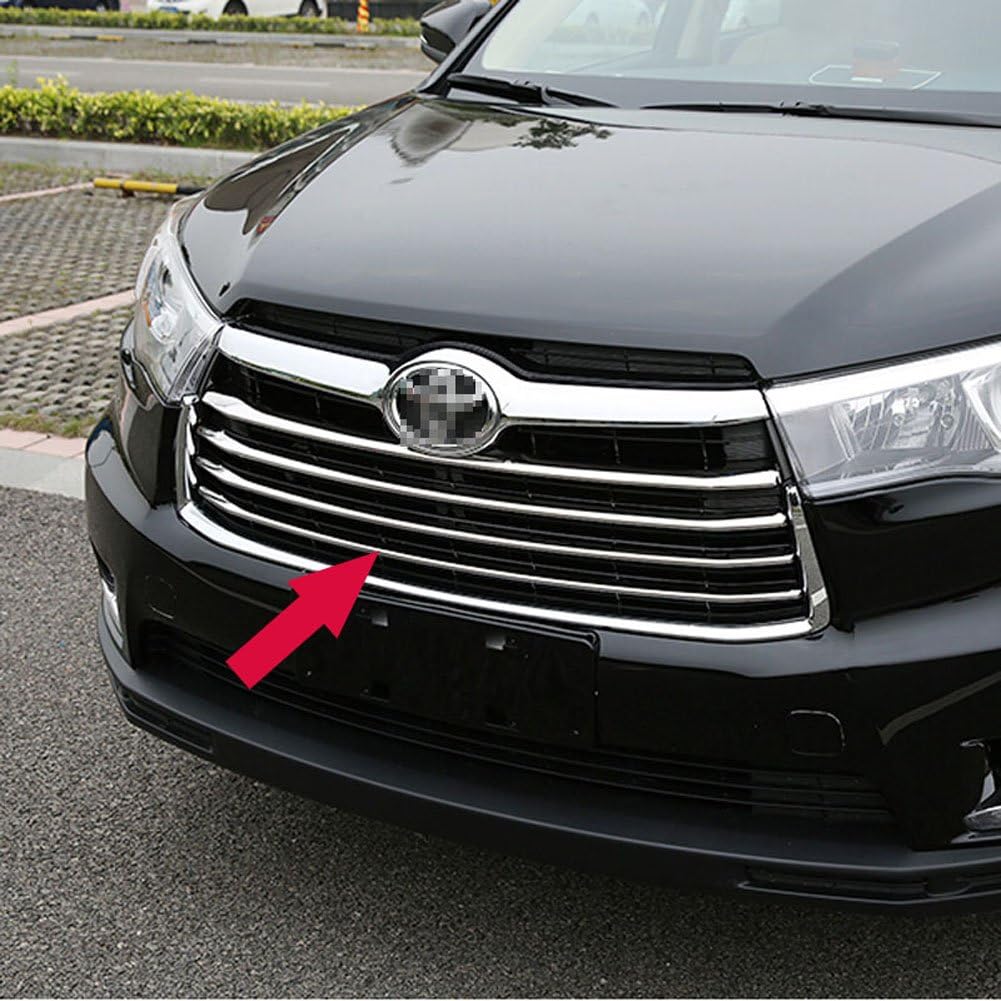 Chrome Front Grill Grille Cover Trim For Toyota Highlander 2014 2015 2016 -4PCS A78394