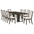 9-piece Wood Rectangular Dining Table Set R277