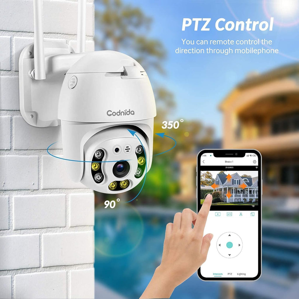 Outdoor Pan Tilt Wireless WiFi Security Camera 1080P PTZ Dome F117