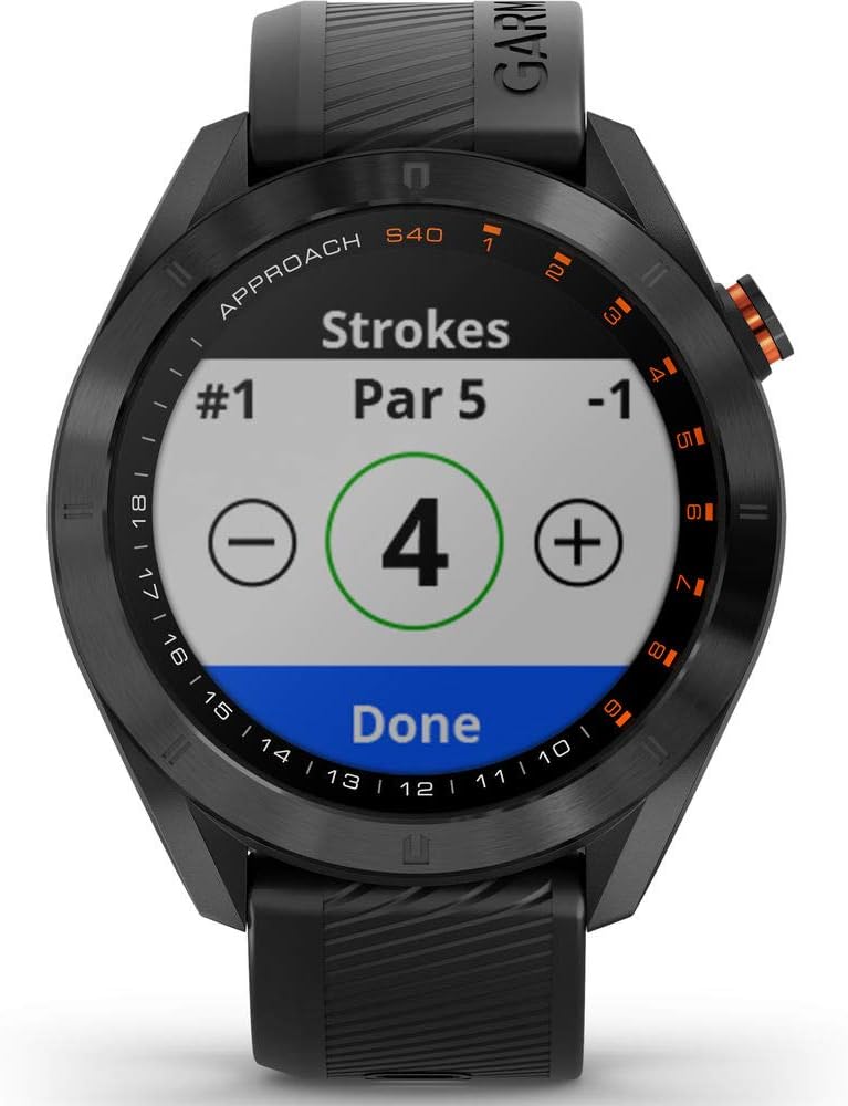 Black GPS Golf Smartwatch with Touchscreen Display U31641
