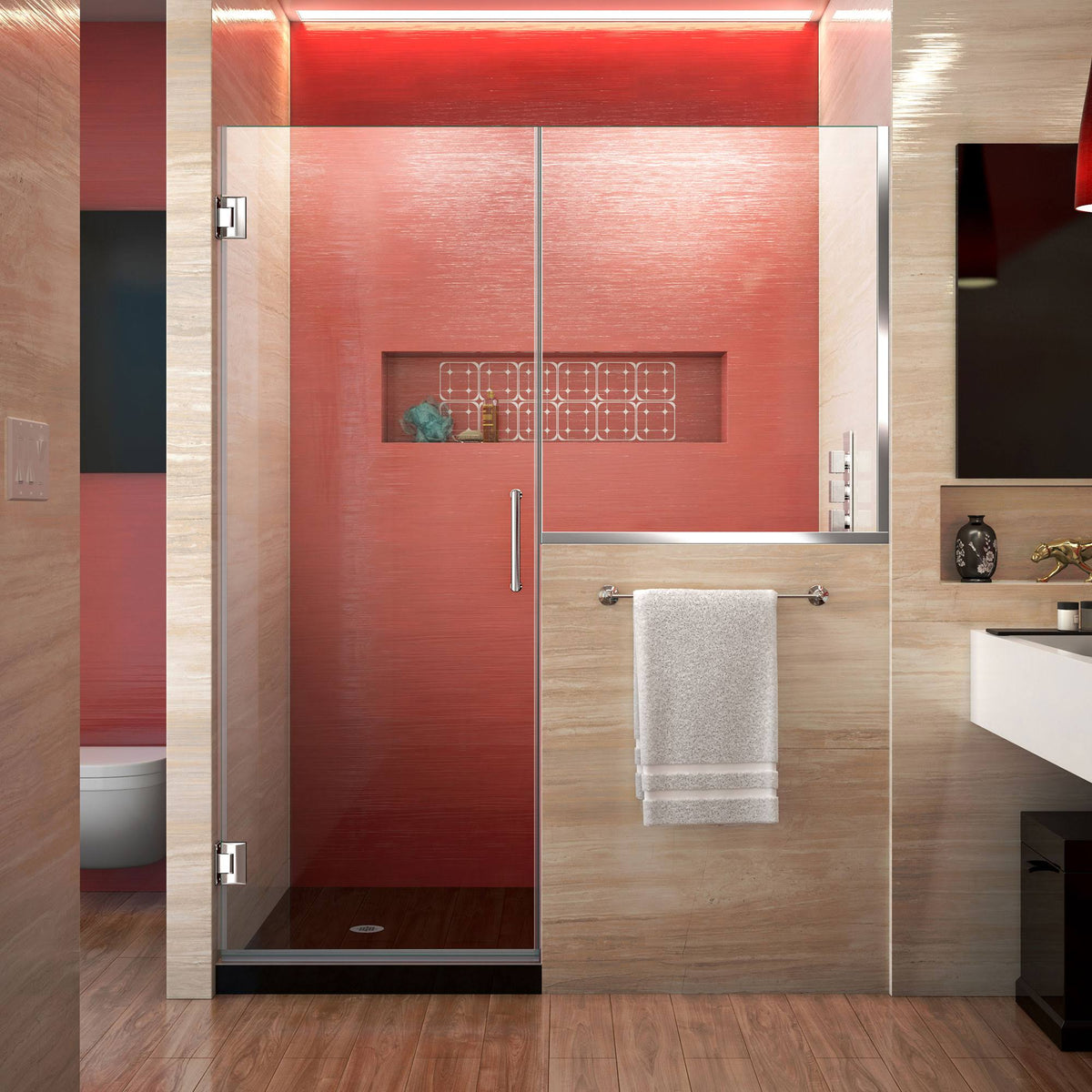 Brushed Nickel Hinged Shower Door J209
