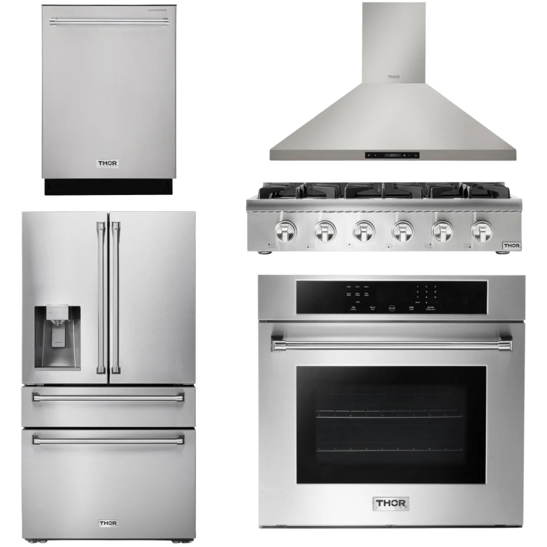 36 Gas Rangetop, Range Hood, Wall Oven, Refrigerator with Water and Ice Dispenser, Dishwasher I5829