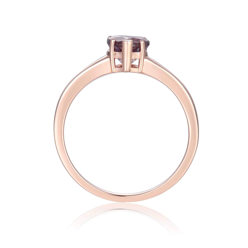 Rose Gold Plated Sterling Silver Alexandrite Solitaire Engagement Ring T64018