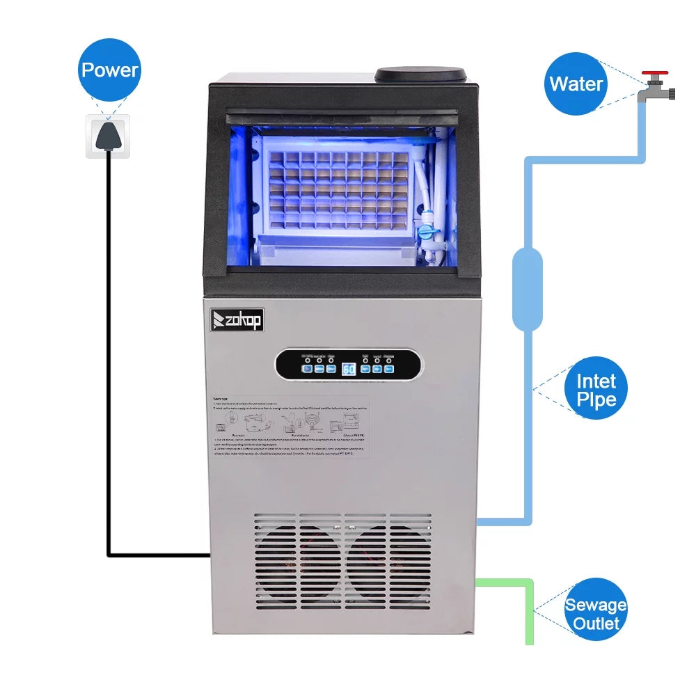 Commercial Stainless Steel Ice Cube Maker Machine Z7828