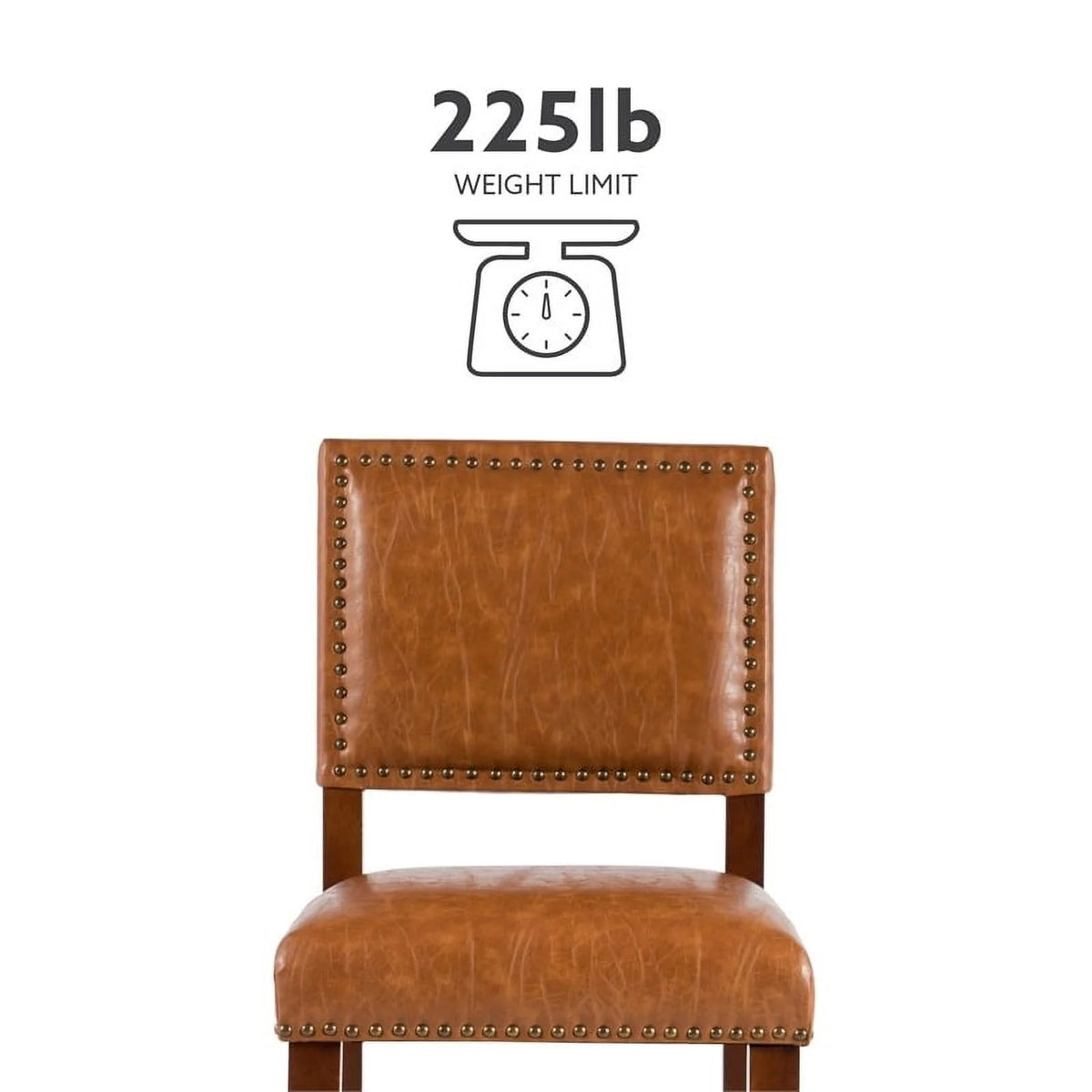24" Faux Leather Wood Counter Stool in Dark Caramel/Walnut W125484