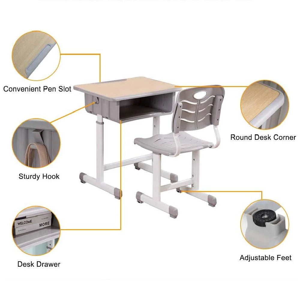 Kids Desk and Chair Set, Height Adjustable G745