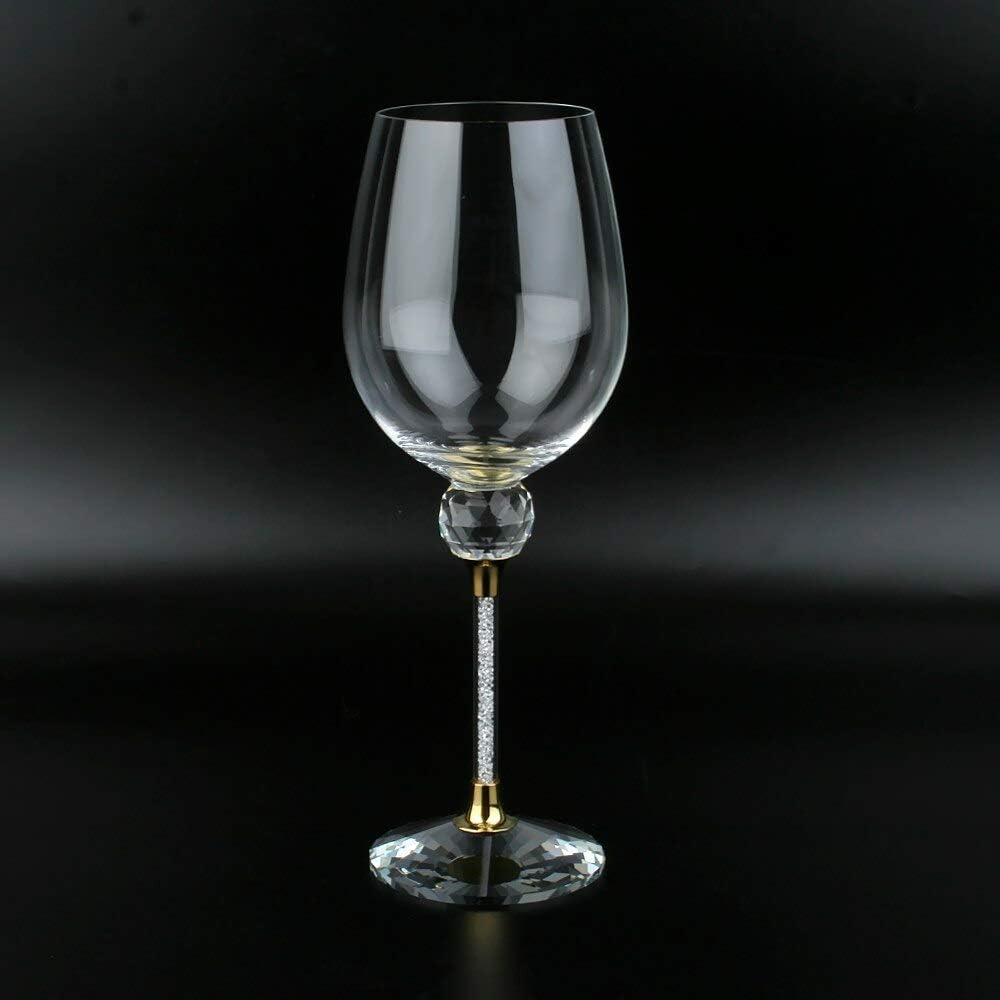 Set of 2 Gold Wine Glasses 16 Ounces Q800