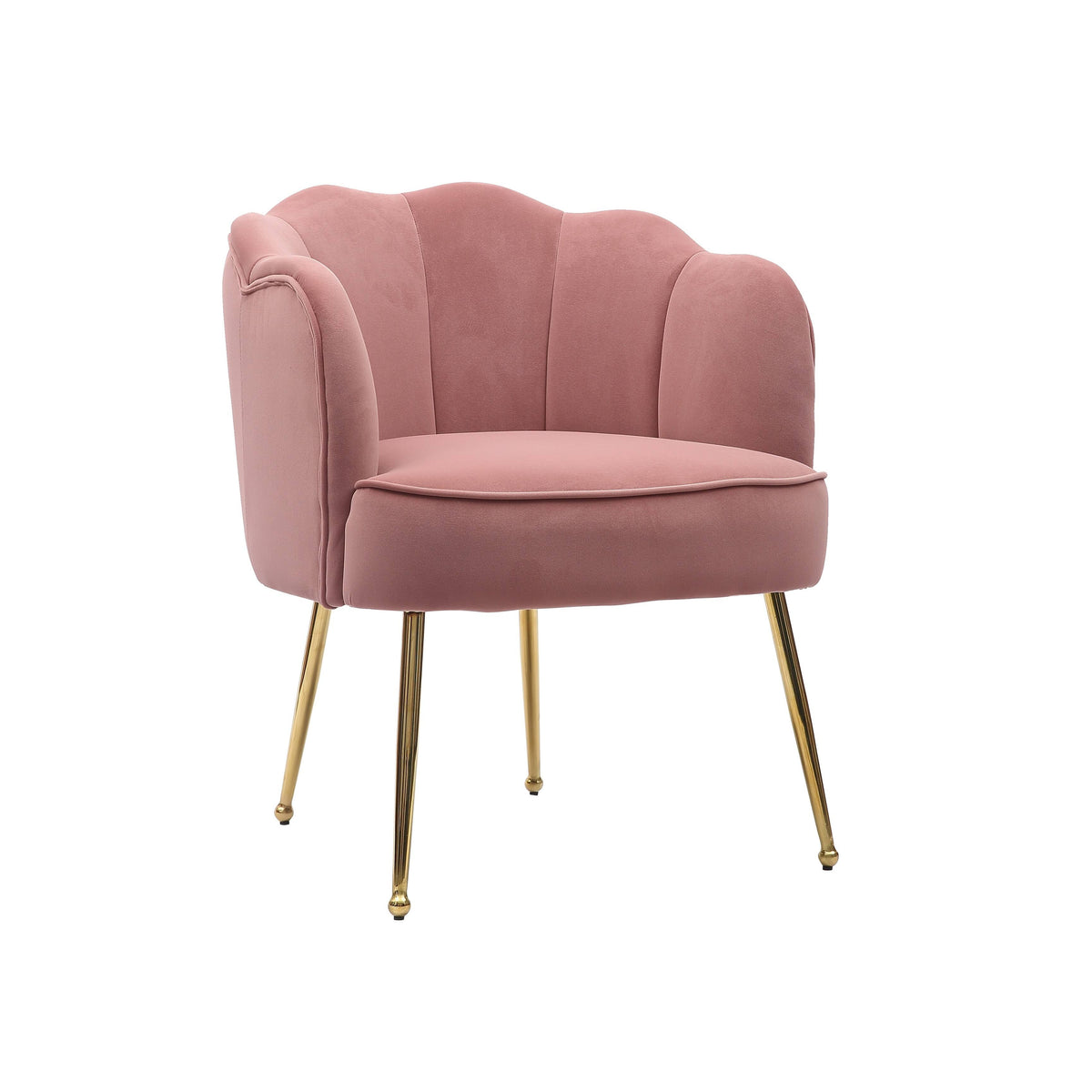 Blue Velvet Accent Chair with Gold Metal Legs R579
