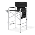 Folding Camping Director Chair with Side Table & Storage Pocket, Black X18067