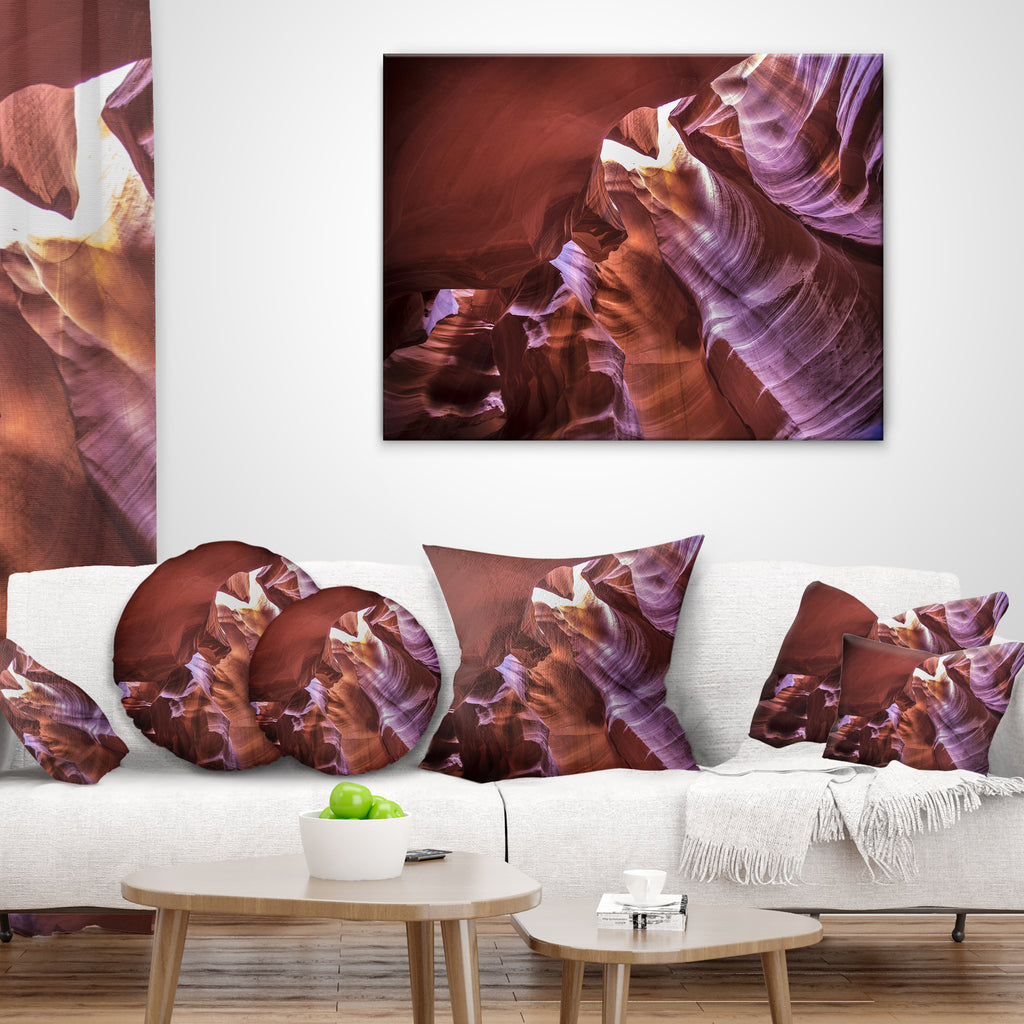 Light in Antelope Canyon Landscape Photo Throw Pillow D433340