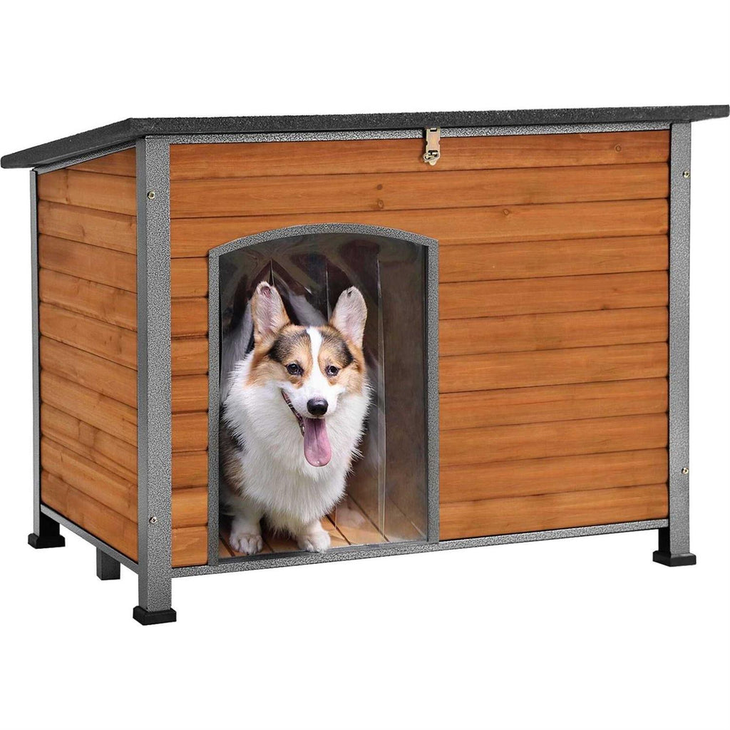 Wooden Heavy-Duty Dog Crate with Iron Frame W3552