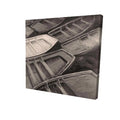 Small Canoes Sepia Style-Print on Canvas T9122