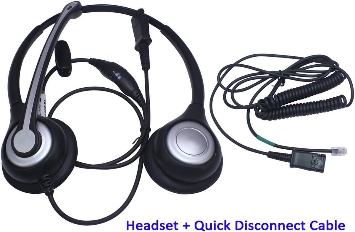 Corded Telephone Headset with Noise Canceling Mic G8243