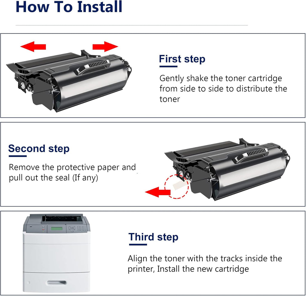 Compatible T650 Toner Cartridges 3 Pack Black M668665