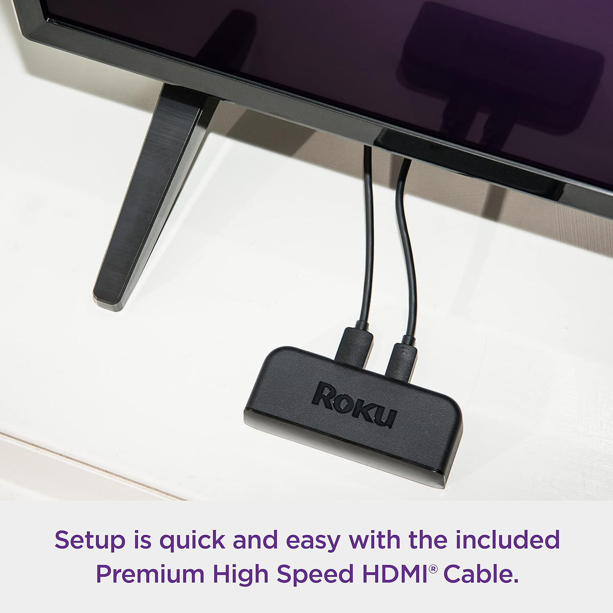 Black HD/4K/HDR Streaming Media Player with Remote and HDMI Cable E728