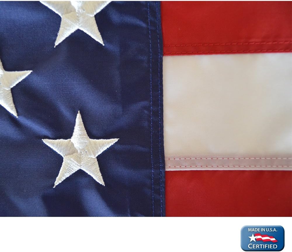 3x5 ft Nylon American Flag with Sewn Stripes and Embroidered Stars C81695
