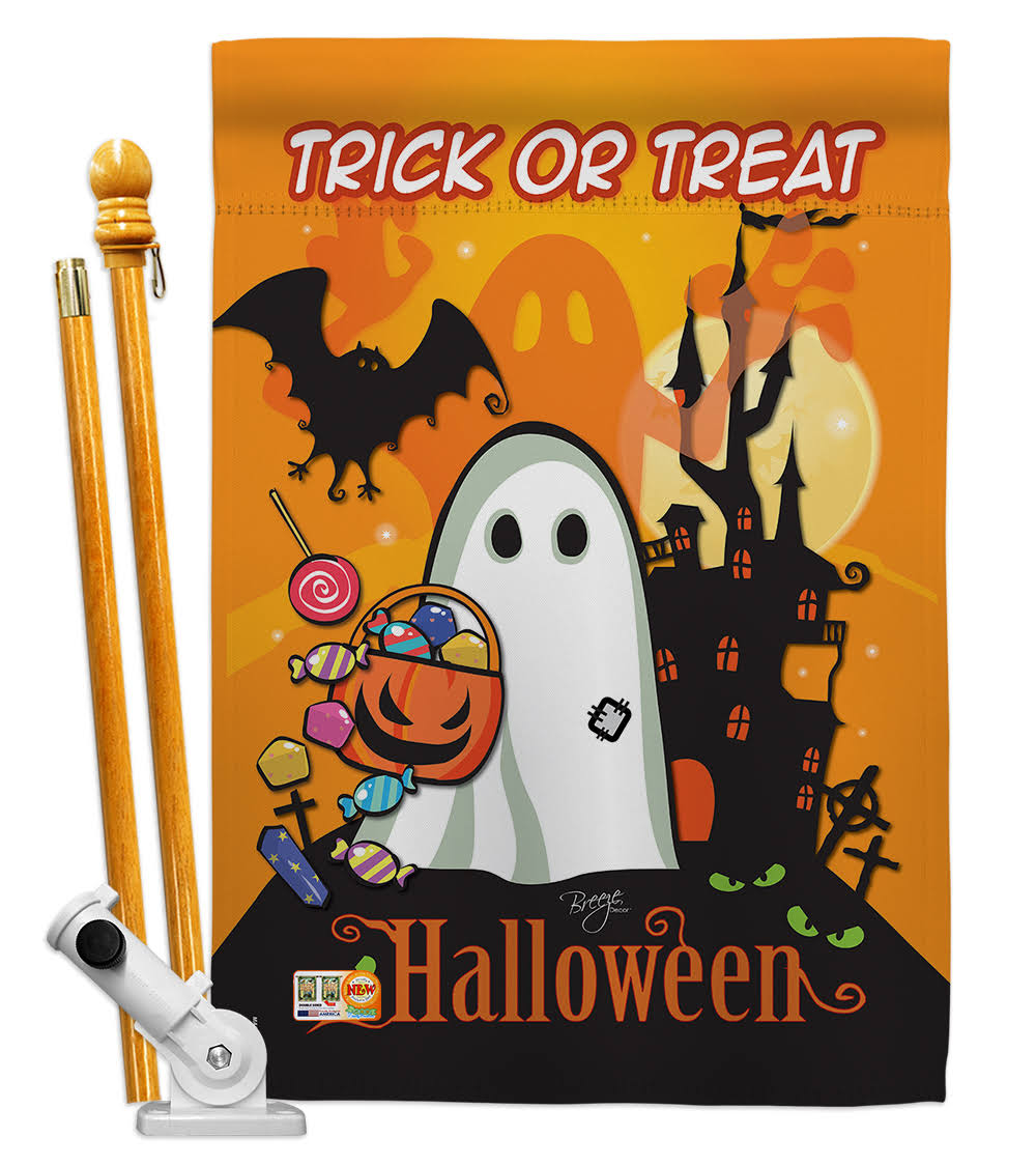 Little Ghost Fall Halloween Decorative Vertical Double Side M114911