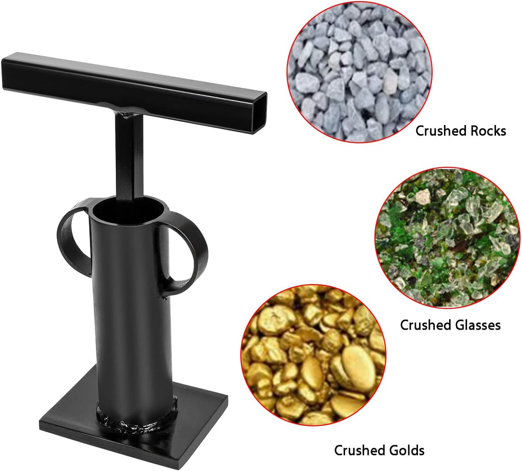 Rock Crusher Heavy Duty Frit Maker Glass Breaker Ore Crusher Gold Panning Mining Pulverizer Stone Rock Hound DIY B1157