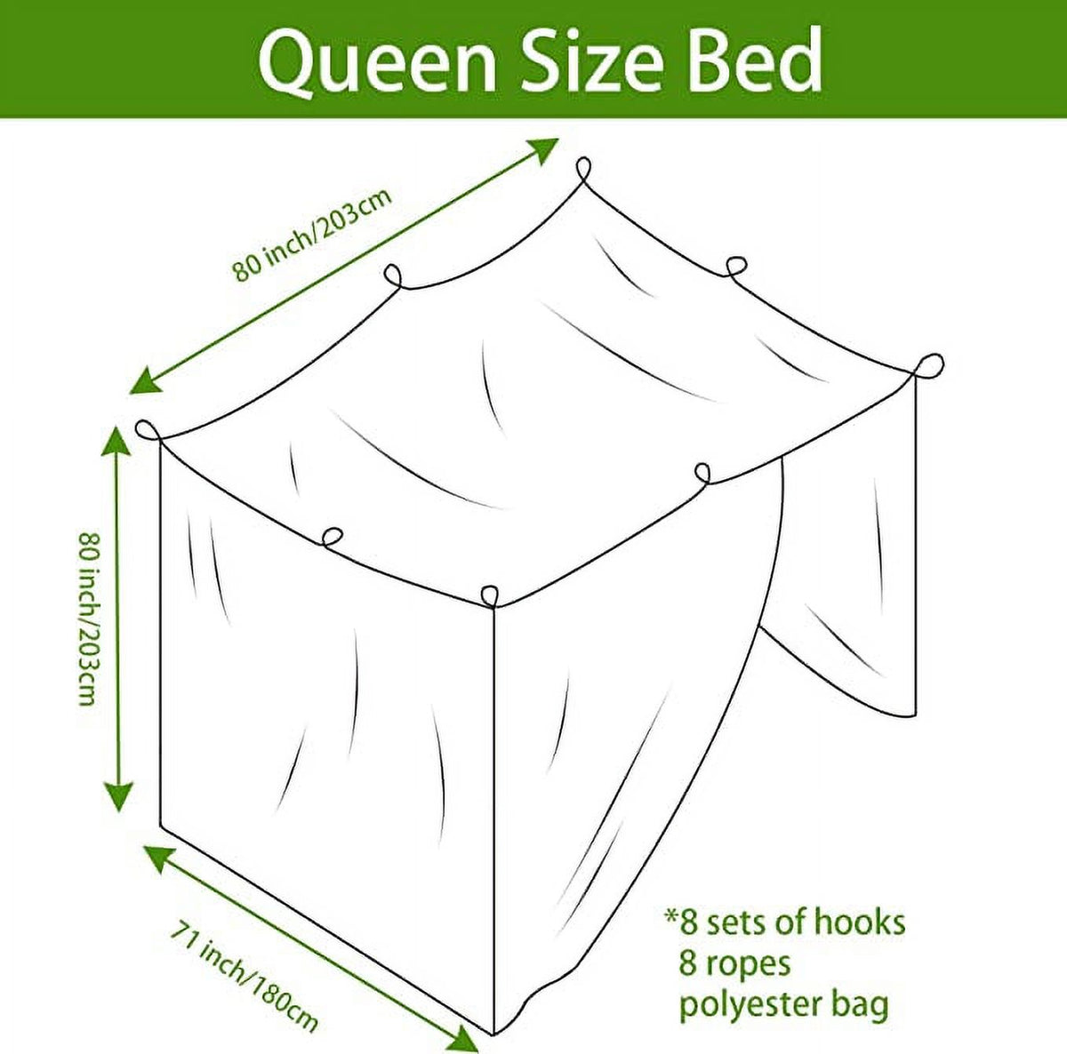 Luxury Mosquito Large Square Net for Single to King-Sized Beds N466684
