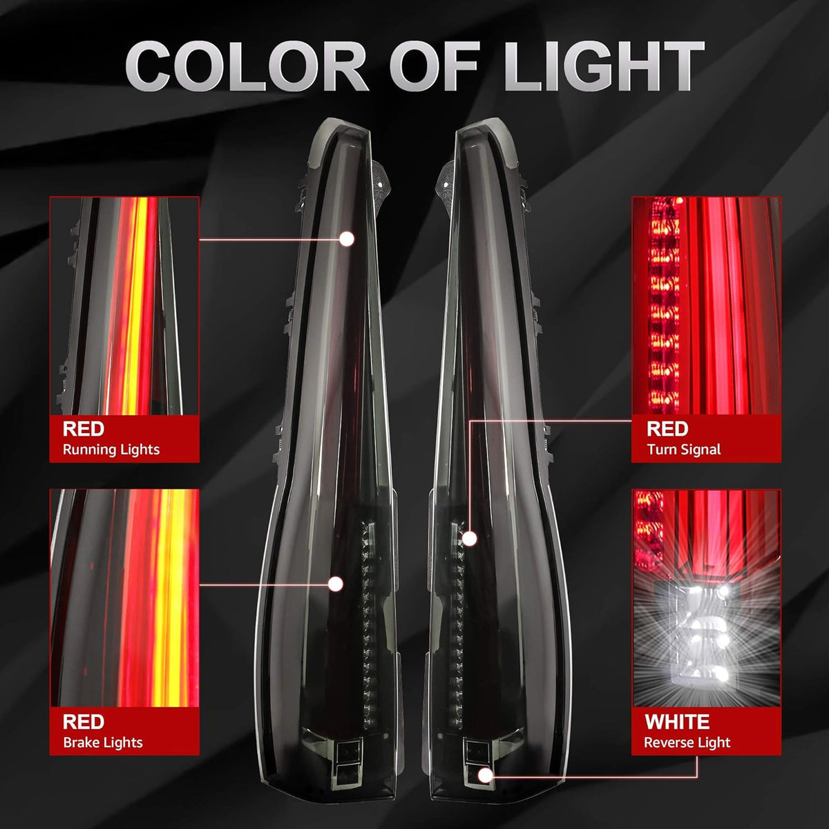 Smock Tinted LED Tail Lights Rear Lamp Assembly B12252
