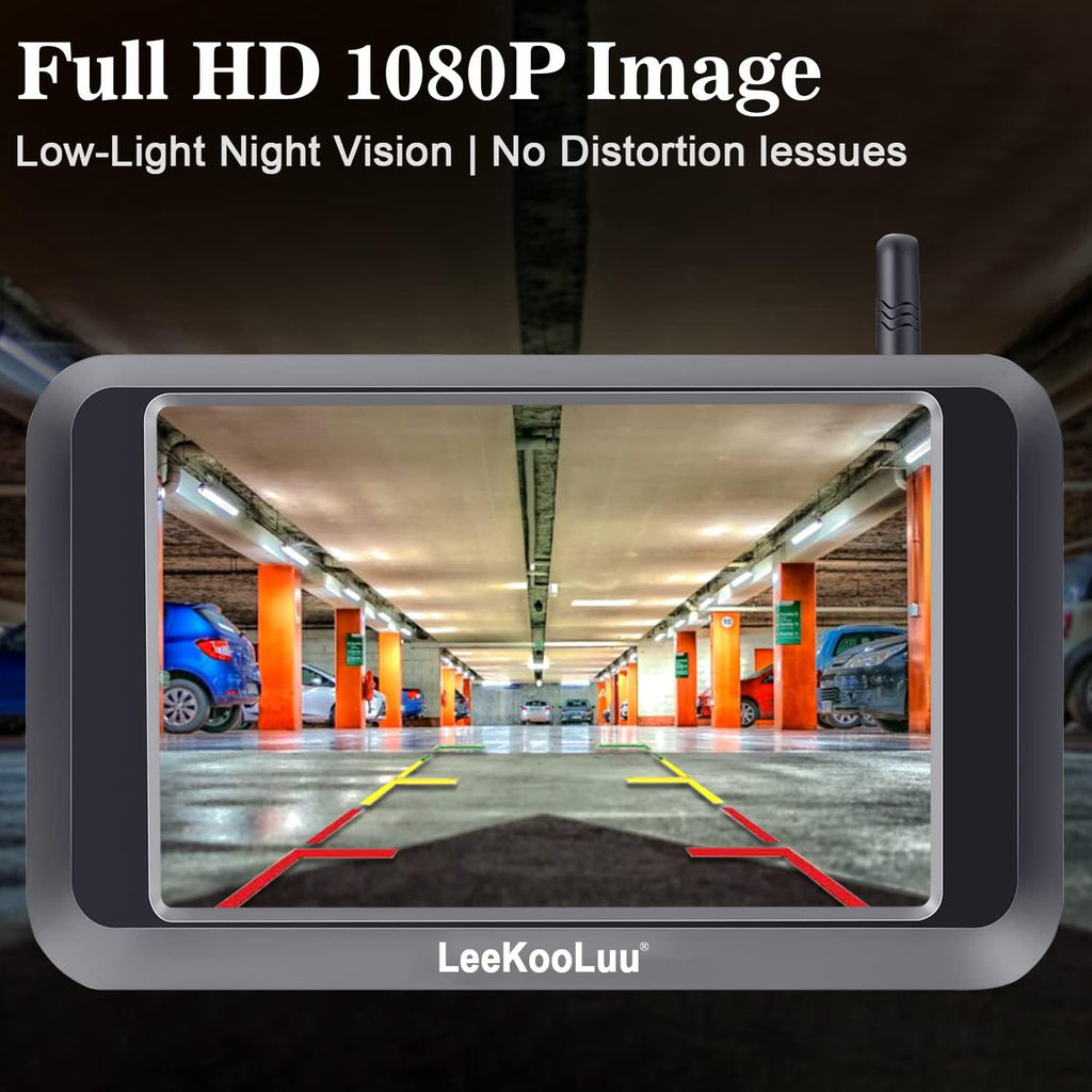 Wireless Backup Camera with 5'' Monitor Full HD 1080P Bluetooth Rear View Camera M567893