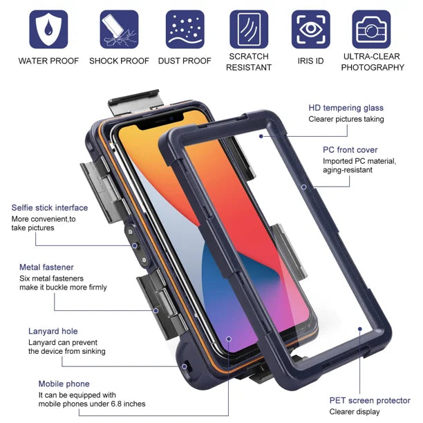 Waterproof Protective Case for Samsung Galaxy A12 and Phones Up to 6.9 Inch with Lanyard I883