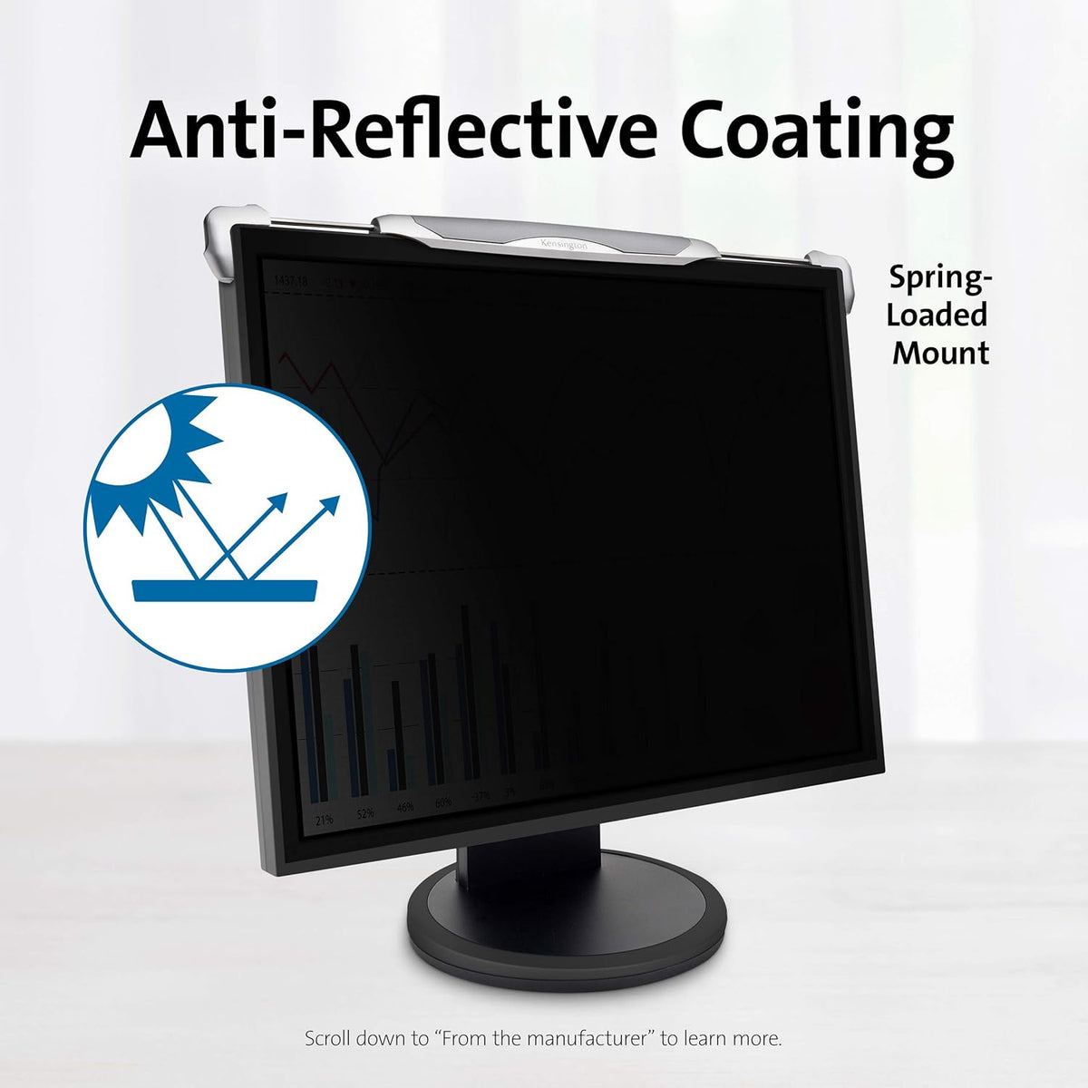 Black Privacy Screen for 22-Inch to 24-Inch Widescreen Monitors H662167
