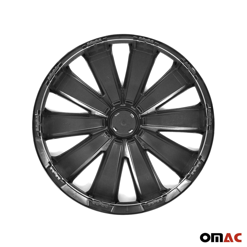 16 Wheel Covers Hubcaps 4Pcs Black D457879