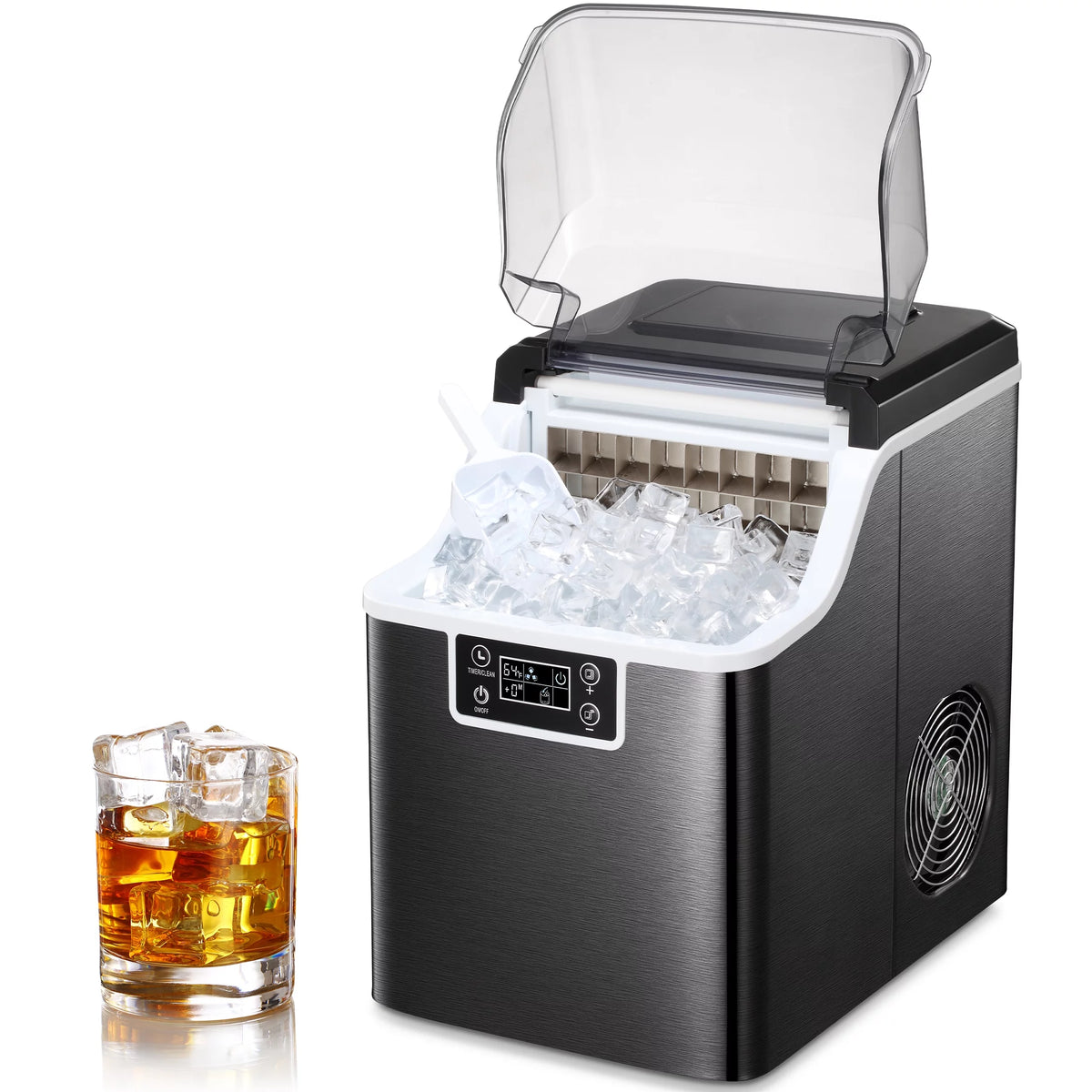 44Lbs/24H Self-Cleaning Countertop Ice Maker with Ice Scoop & Basket L3365
