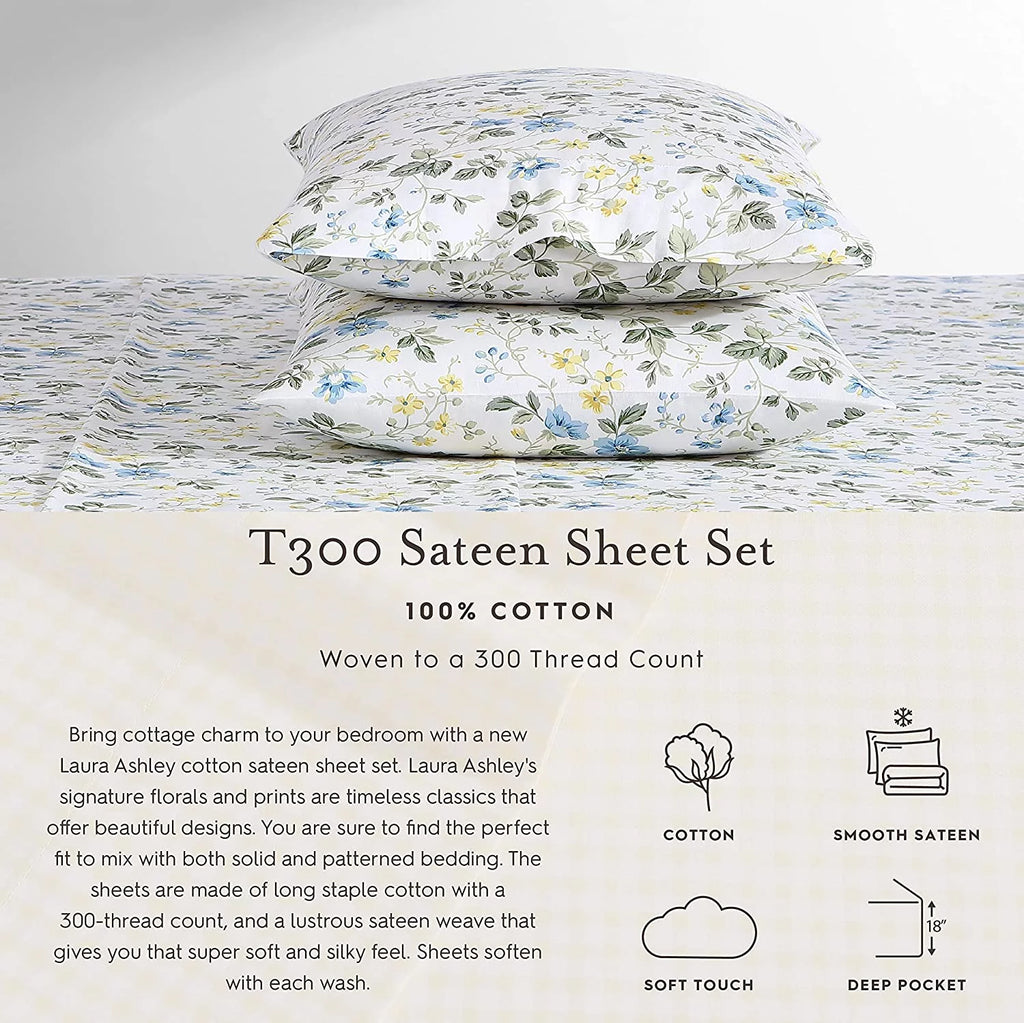 100% Cotton Sateen 4 Pcs King Bed Sheet Set Q42938